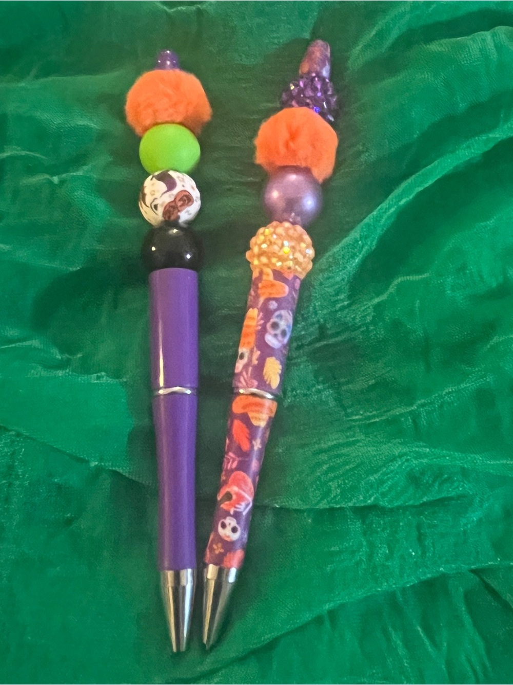 Sugar Skull Set of Colorful Halloween beaded pens Great gifts Office friendly 75
